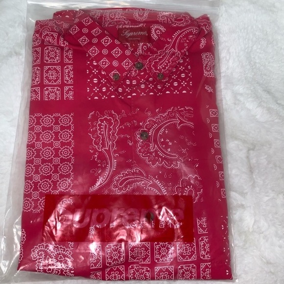 Supreme bandanna button up - RED